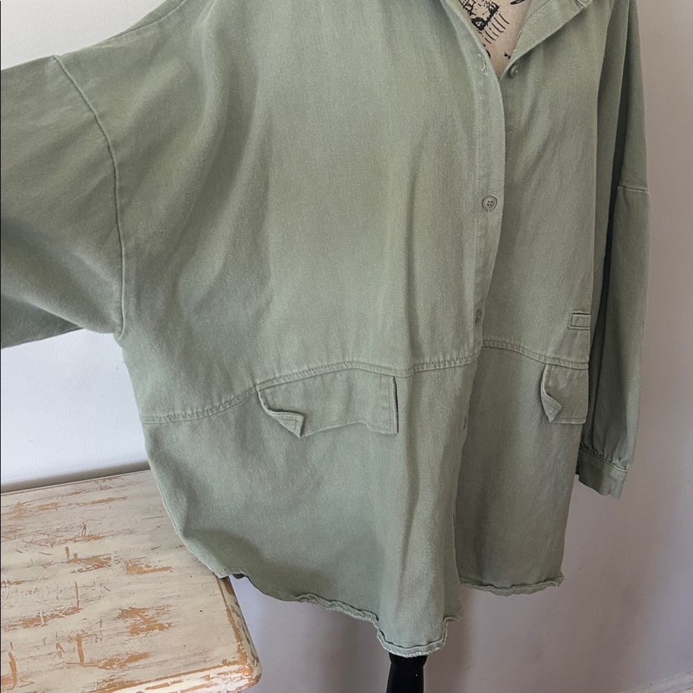 Misguided Denim Oversized Shacket Shirt Jacket Women’s size 12 - Picture 4 of 10